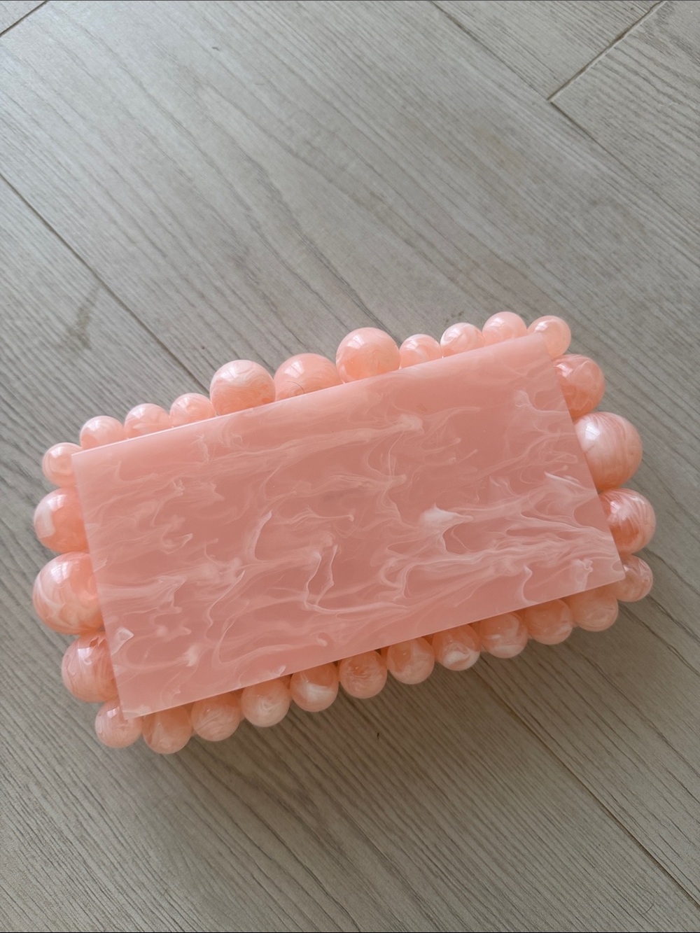 Cult Gaia Peach Marble Bubble Acrylic Clutch